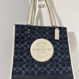 Coach Navy and Cream Tote Bag